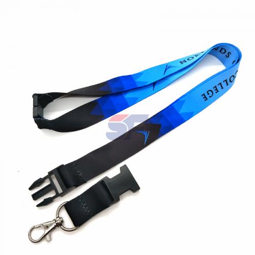Promotional Wholesale Cheap Custom Logo Neck Nylon Sublimation Heated Transfer Printing Polyester Lanyard With Id Card Holder