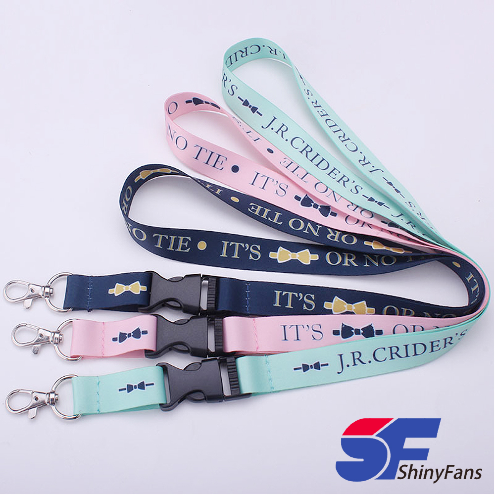 Fashion Customized Exhibition Sublimation Printed Logo Nylon Woven Polyester Promotional Neck Lanyard