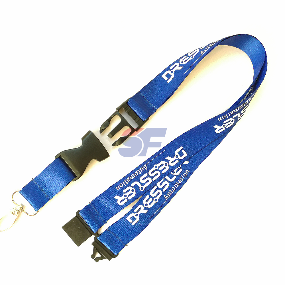 Free sample custom silk screen print nylon satin lanyard