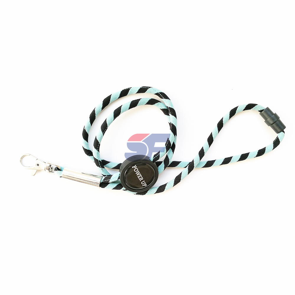 Custom Woven Logo Polyester/Nylon Satin Lanyard with Card Holder